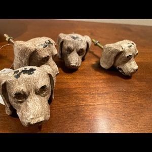 Set of four dog head drawer pulls
